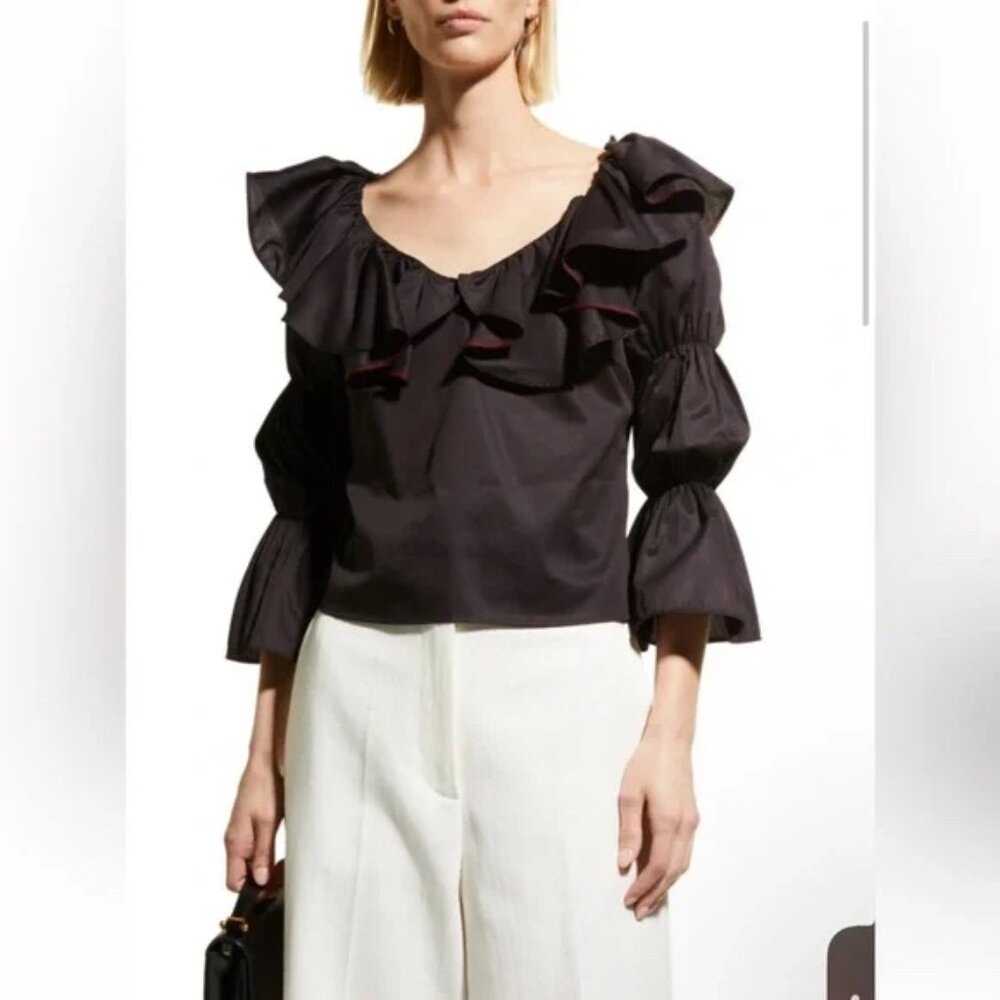 NWT | HARSHMAN 100% Cotton Jura Blouse in Black XS